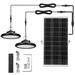 Arlmont & Co. Ufo Solar Powered 100 Leds Pendant Light Hanging Outdoor Lamp,2 Lamp Plastic/Aluminium/Metal in Black/Gray | Wayfair