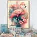 Bay Isle Home™ Stunning Flamingo Floral II - Graphic Art on Canvas Metal in Blue/Pink | 32 H x 24 W x 1 D in | Wayfair