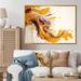 Ivy Bronx White & Gold Fusion V - Painting on Canvas Metal in Indigo/White/Yellow | 30 H x 40 W x 1.5 D in | Wayfair