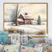 August Grove® Calm Red Barn In Winter IV - Farmhouse/Country Canvas Wall Art Metal in Red/White/Yellow | 24 H x 32 W x 1 D in | Wayfair