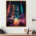 Latitude Run® Futuristic Miami Neon V - Painting on Canvas Metal in Blue/Orange/Pink | 40 H x 30 W x 1.5 D in | Wayfair