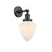 Longshore Tides Armoney 1 Light Steel Armed Sconce Glass/Metal in Black/White | 15 H x 7 W x 8.63 D in | Wayfair 6BB748AA92B442E591E1EA8529ADA0EA