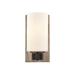 17 Stories 1 Light Steel Armed Sconce Glass/Metal in White | 9.88 H x 5.13 W x 7 D in | Wayfair 89E6E33739DE490B849A257813D36430