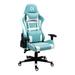 Inbox Zero Adjustable Reclining Ergonomic Swiveling PC & Racing Game Chair Foam Padding in White/Blue | 51.2 H x 28.3 W x 20.9 D in | Wayfair