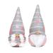 The Holiday Aisle® HEART/STRIPE GNOME GREY/PINK SET OF 2 4"X9", Wood | 9 H x 4 W x 4 D in | Wayfair F6F219AA2A5B4A40A30271D705432294
