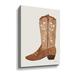 Union Rustic Western Cowgirl Boot IV Gallery Wrapped Floater-Framed Canvas Canvas, Faux Fur in Brown | 18 H x 14 W x 2 D in | Wayfair