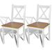 August Grove® Dining Chairs Accent Chair w/ Curved Slat Back for Kitchen Pinewood Wood in White/Brown | 33.7 H x 16.3 W x 17.9 D in | Wayfair
