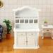 Hesroicy Dollhouse Bookcase Wear-resistant Vintage Wood 1:12 Dollhouse Miniature White Bookshelf for Desktop