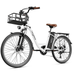 Heybike Cityscape Electric Bike 350W Electric City Cruiser Bicycle Up to 40 Miles with Removable Battery 26 Electric Commuter Bike for Adults 7-Speed and Dual Shock Absorber Ebike