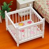Hesroicy Miniature Toddler Bed Minimalistic Creative Wood Furniture Model Baby Bed for 1/12 Doll House