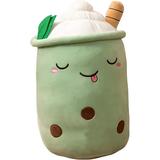 Cute Bubble Tea Food Shaped Plush Cushion Cartoon Fruit Milk Tea Gift for Kids (13.8 Inch)