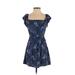 Hollister Casual Dress - Mini: Blue Polka Dots Dresses - Women's Size X-Small