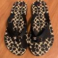 Coach Shoes | Coach Logo Thong Flip Flops Size 6b Sandals | Color: Black/Cream | Size: 6b