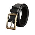 LIOONS Men's Belts Casual Jeans Work Dress Belt with Alloy Pin Buckle Reversible Expanded Hole Simple 100% Leather Belt for Men's wear it at work