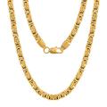 VEXXS Royal Byzantine Chain, 18K Real Gold Plated Gold Chain, Durable No Color Fading 4mm 6mm Men’s Necklace Chain Street Wear Hip Pop Necklace Chain Urban Fashion Jewelry (6mm-18K Gold, 24.00)