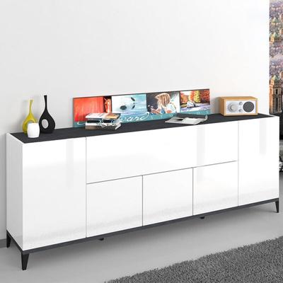 Ahd Amazing Home Design - Sideboard 200x40cm Design 5 Türen Klappfach Eingang Wohnzimmer Stephanie