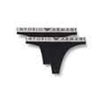 Emporio Armani Damen Emporio Armani Women's Iconic Microfiber Thong Panties, Schwarz, L EU