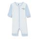 Petit Bateau Unisex Baby Pyjama ohne Fuß für einen guten Schlaf, Blau Gomme / Weiss Marshmallow, 12 Monate