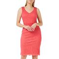 Gina Bacconi Damen Kleid mit V-Ausschnitt aus elastischer Spitze Cocktailkleid, Orange/Rot, 46