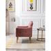 Chic European Style Leisure Accent Chair with Rose Golden Feet and Tapered Legs and Velvet Fabric Upholste for Livingroom