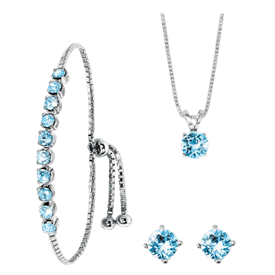 Lucardi - Set 925 Silber Schmuck-Set 1 ct Damen