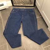 Carhartt Jeans | Carhartt Carpenter Jean Utility Pocket Straight Leg Dark Wash Denim Sz 42x31 | Color: Blue | Size: 42
