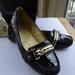 Coach Shoes | Coach Authentic Shoes Black Patent Leather Loafer Gold Buckle Logo 8.5 | Color: Black/Gold | Size: 8.5