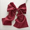 Anthropologie Accessories | Anthropologie Burgundy Bow Hair Comb Accessory New | Color: Red | Size: Os