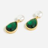 J. Crew Jewelry | Jcrew Freshwater Pearl And Crystal Earrings Nwt | Color: Green/White | Size: Os