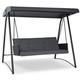 Bravich 3 Seater Canopy Swing Bench. Adjustable Swinging Garden Chair With Cushions, Waterproof Fabric, UV Protection & Heavy Duty Metal Frame. Outdoor Garden Patio Furniture - (Grey, 7'x6')