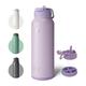 BOTTLE BOTTLE 40oz Insulated Water Bottle with Straw Sport Stainless Steel Water Bottle with Handle Lid Outdoor Sports Bottle for Pills (purple)