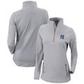 Women's Columbia Gray New York Yankees Omni-Wick Outward Nine Quarter-Zip Pullover Top