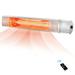 SAYFUT 1500W Electric Patio Heater Wall-Mounted Infrared Heater w/Remote Control Black/ Silver