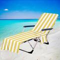 Pool Chair Cover with Pockets Portable Sun Lounger Beach Chair Towel Cover