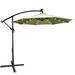 Aukfa 10ft Patio Solar LED Lighted Outdoor Umbrellas with Cross Base for Market Beach Pool - Green