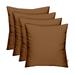 RSH DÃ©cor Indoor Outdoor Set of 4 Pillows Made with Sunbrella Fabric 17 x 17 Canvas Cocoa Brown