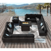 Grezone 14 PCS Outdoor Patio Furniture Set with Fire Pit Table Wicker Patio Conversation Set Bule