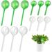 STONCEL 12PCS Plant Watering Globes Clear and Green Self-Watering Bulbs Ball Garden Automatic Watering Spike Devices for Indoor Outdoor Plants 6 Big and 6 Small Mixed Colors