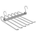 Over the Door Hook Hanger Space Saving Foldable Pants Hanger for Bathroom Door Entryway Mudrooms Space Gray