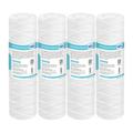 Membrane Solutions String Wound Whole House Water Filter Replacement Cartridge Universal Filter Reduces Sediment Dirt Rust and Particles 50 Micron 4 Pack