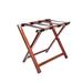 Hospitality 1 Source LRWSTD01 Folding Luggage Rack w/ 2 1/4" Black Straps - 22"W x 14"D x 20"H, Walnut