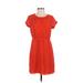 Broadway & Broome Casual Dress - Mini Crew Neck Short sleeves: Orange Print Dresses - Women's Size 2