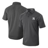 Men's Columbia Charcoal New York Yankees Omni-Wick Shotgun Polo