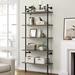 BAZTIN 5 Tier Industrial Bookshelf, Open Wall Mounted Ladder Vintage Bookcase in Gray | 72 H x 27 W x 12 D in | Wayfair TWS502GY