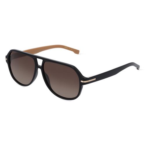 Boss 1507/S Herren-Sonnenbrille Vollrand Pilot Acetat-Gestell, schwarz