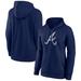 Women's Fanatics Branded Navy Atlanta Braves Distressed Team Pullover Hoodie