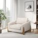 Armchair - Hokku Designs Icken 45" W Linen Armchair Linen in Brown/White | 34 H x 45 W x 41 D in | Wayfair 928A701F073046419BD6D4E8B5FD92C0