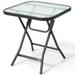 Costway Patio Folding Square Glass Side Table Bistro Coffee Table - See Details