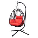 Modern Outdoor Wicker Swing Chair With Stand for Balcony