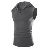 Dtydtpe Clearance Sales Tank Top for Men Casual Button Hooded Breathable Elastic Close-Fitting Body-Building Vest Vest Waistcoat Mens Tops Sweatshirt for Men